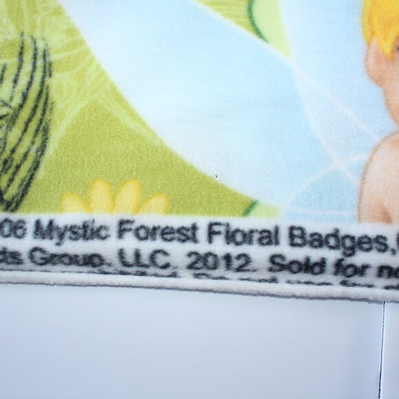 Disney Tinkerbell Mystic Forest Floral Badges 2012 Fleece Fabric 55" x 60" - Picture 4 of 4